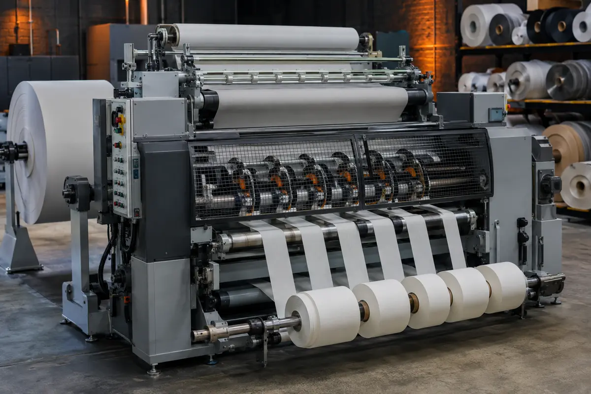 Industrial slitting and roll-processing machine